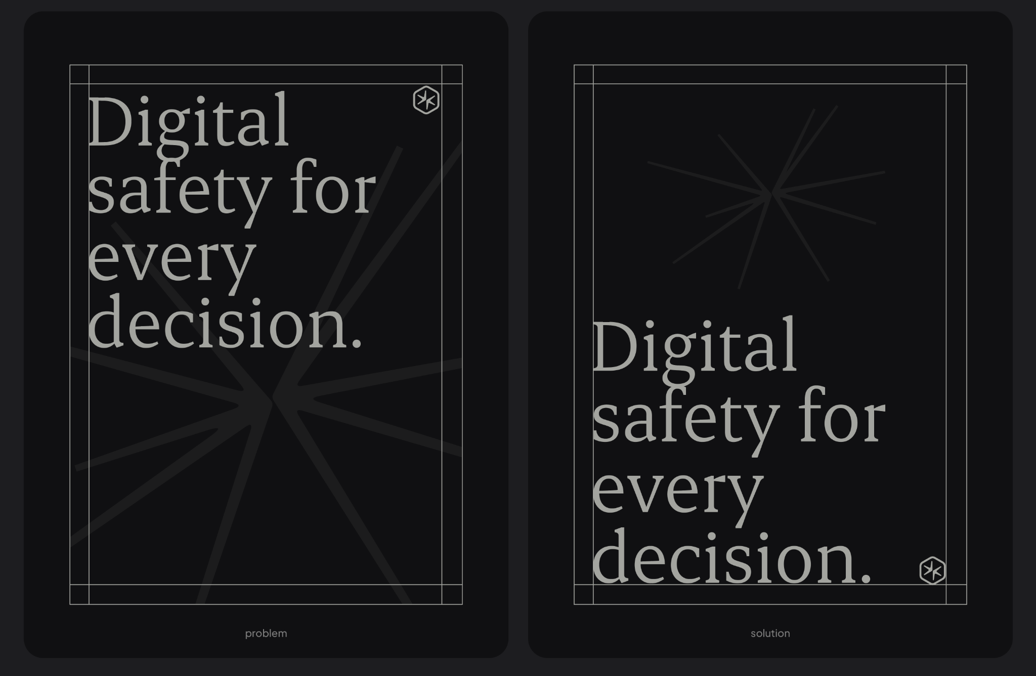 Problem: the large shape and large type compete for attention